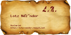 Lotz Nándor névjegykártya